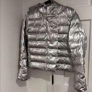 Greyson Silver Puffer Jacket NWT